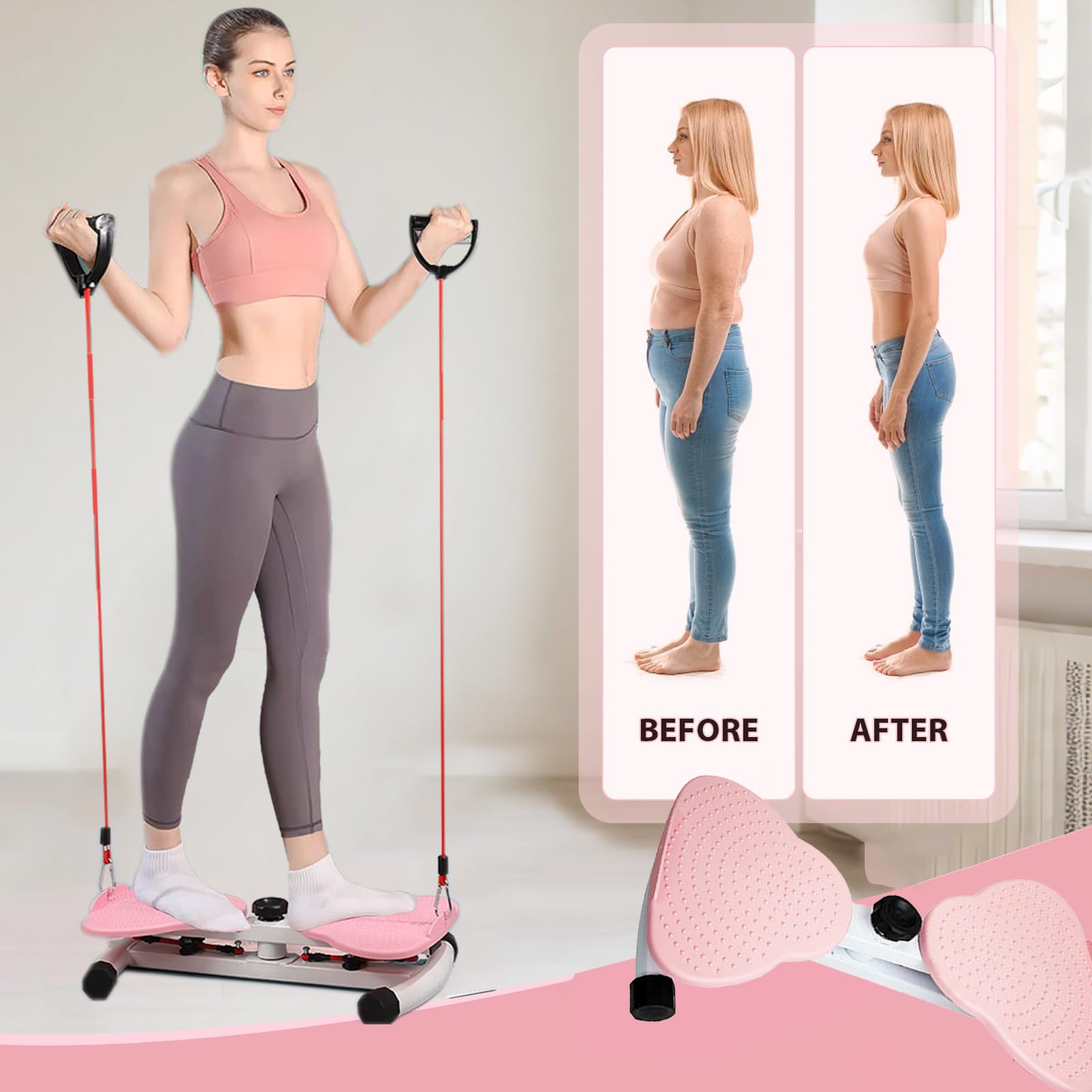 Obrotowa deska fitness Spinfit, wytrzymały ABS i podstawa ze stali węglowej, sportowa do cienkiej talii i postawy w domu