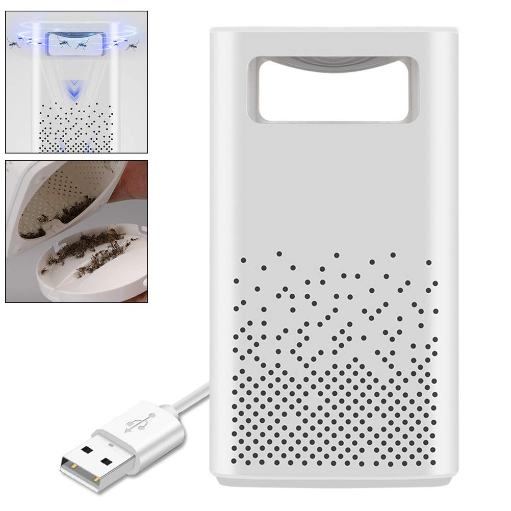 Creamon USB Mosquito Killer Lamp, USB Mosquito Killer Lamp Photocatalyst Physical Mosquito Repeller Fly Killer Lamp Insect Catcher Trap Black