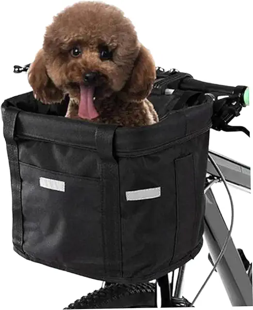 Cestino per Bicicletta Pieghevole da 10 kg, Portante per Cani Rimovibile e Lavabile