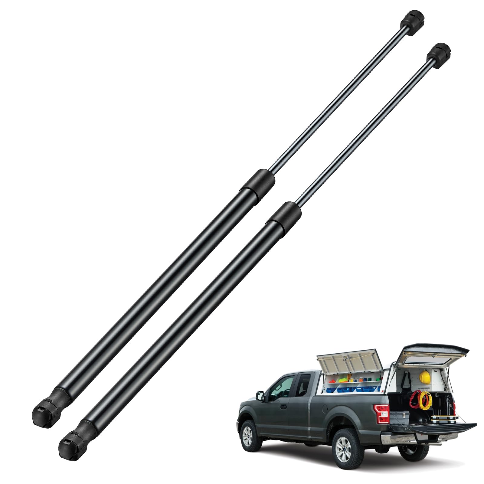 Photo 1 of BDFHYK SE263P120 26 inch 120Lbs/535N Gas Struts Shocks Lift Support for Tonneau Cover Teardrop Trailer Cart Door RV Kitchen Door are Leer Camper Shell Topper Rear Window, Set of 2 26inch-120Lb