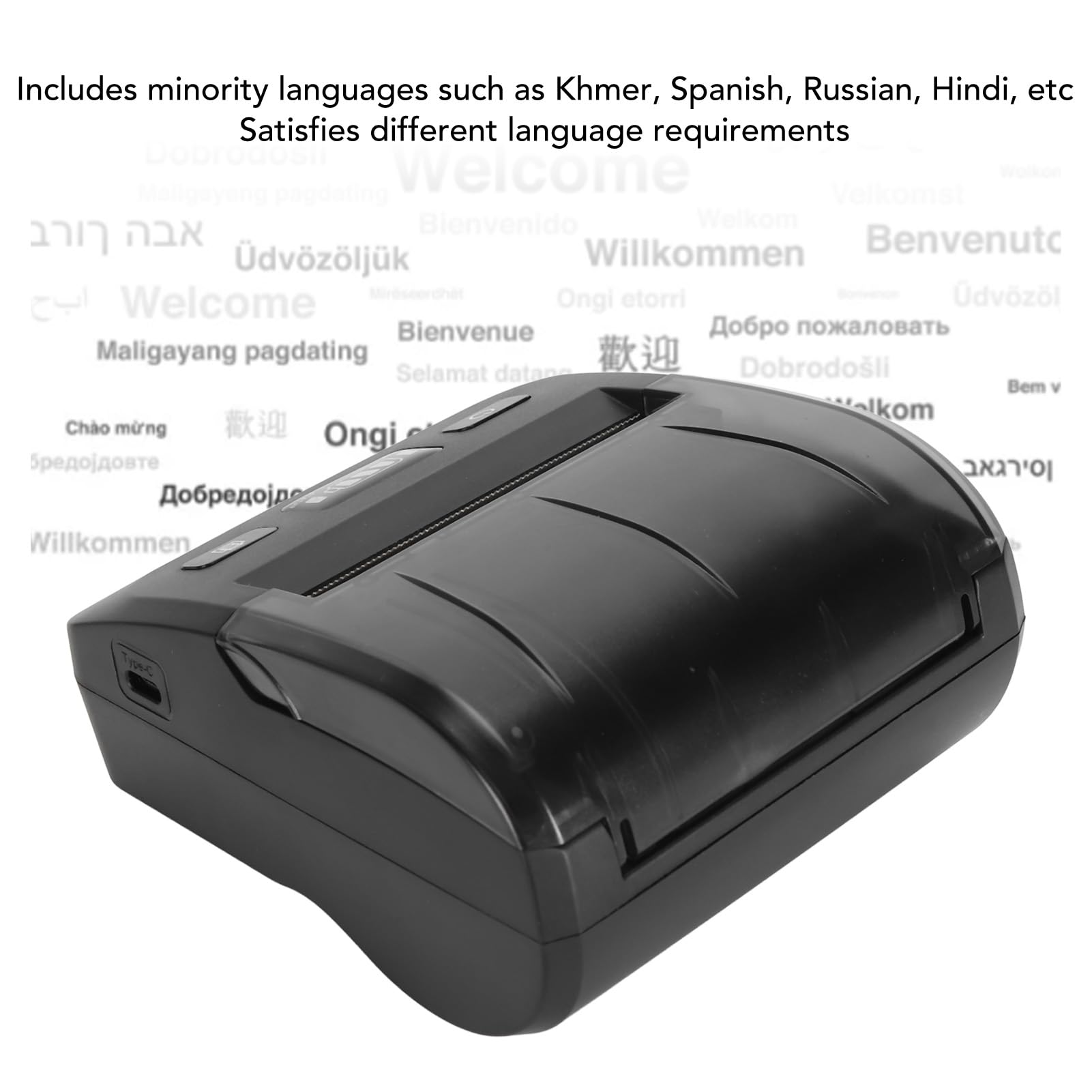 Stampante per Ricevuta Bluetooth Portatile, Stampante Termica Mobile 80 Mm Supporto Multi Lingua, Compatibile con Android, IOS e Windows