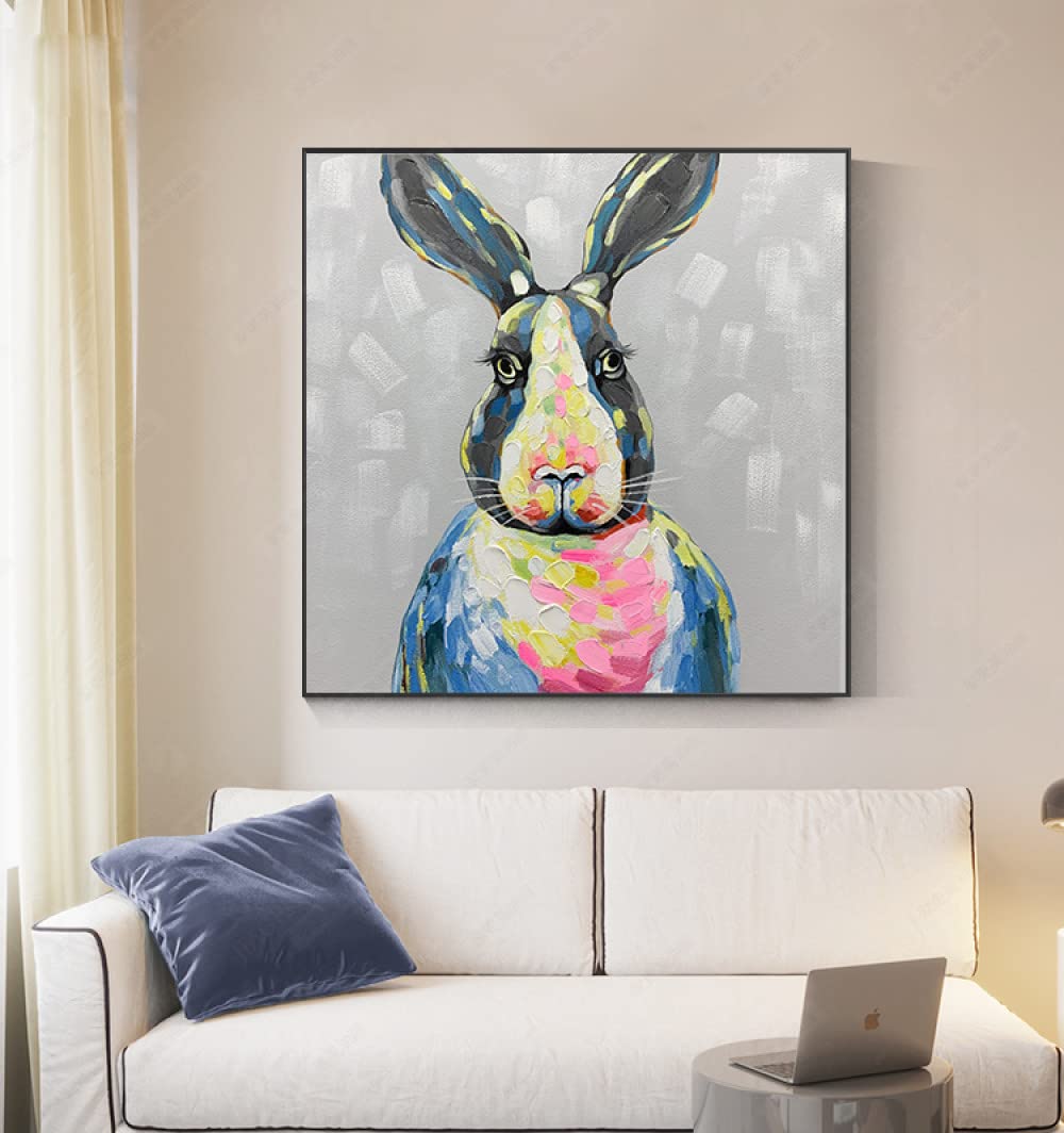 Peinture à l'huile lapin pour remplacer les posters sans vie de votre salon
