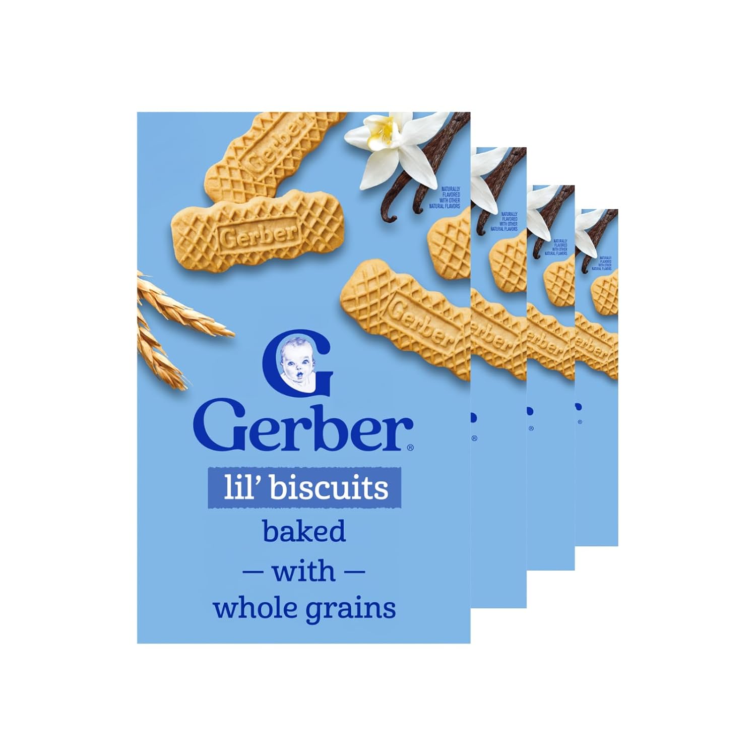 Gerber Toddler Lil' Biscuits (Vanilla Wheat Lil Biscuits, Pack of 4)