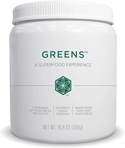 Isagenix Moringa Greens - Bebida en polvo verde con antioxidantes y superalimentos, suplemento nutricional, hecha con verduras integrales sin OMG