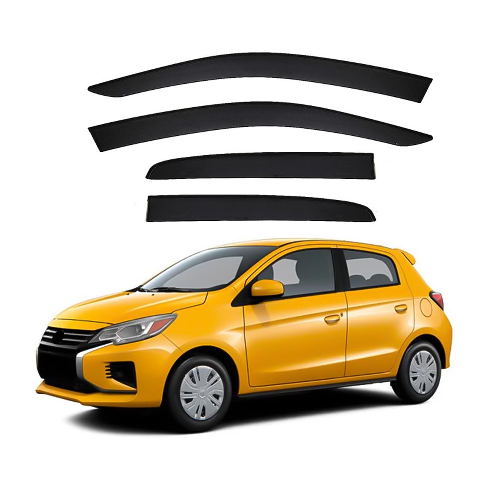 Wsgcbdhuy Normal Car Wind Deflectors For Mitsubishi Mirage Mk6-A00-La-A10 2019 2020 2021 2022 2023 2024+, Wind Deflectors Rear Window Wind Deflectors Rooftop Wind Deflectors Car Accessories