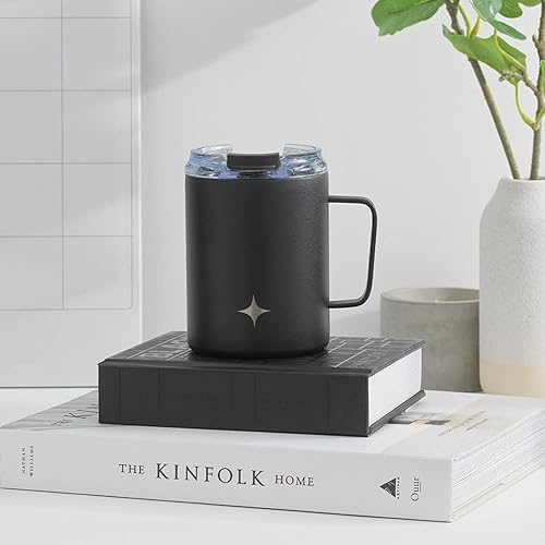 Miniatura 5 de JoyJolt Vaso triple aislado con asa Vaso de 12 onzas con tapa Sellado al vacío forrado de cobre vasos de acero inoxidable de doble pared Taza de