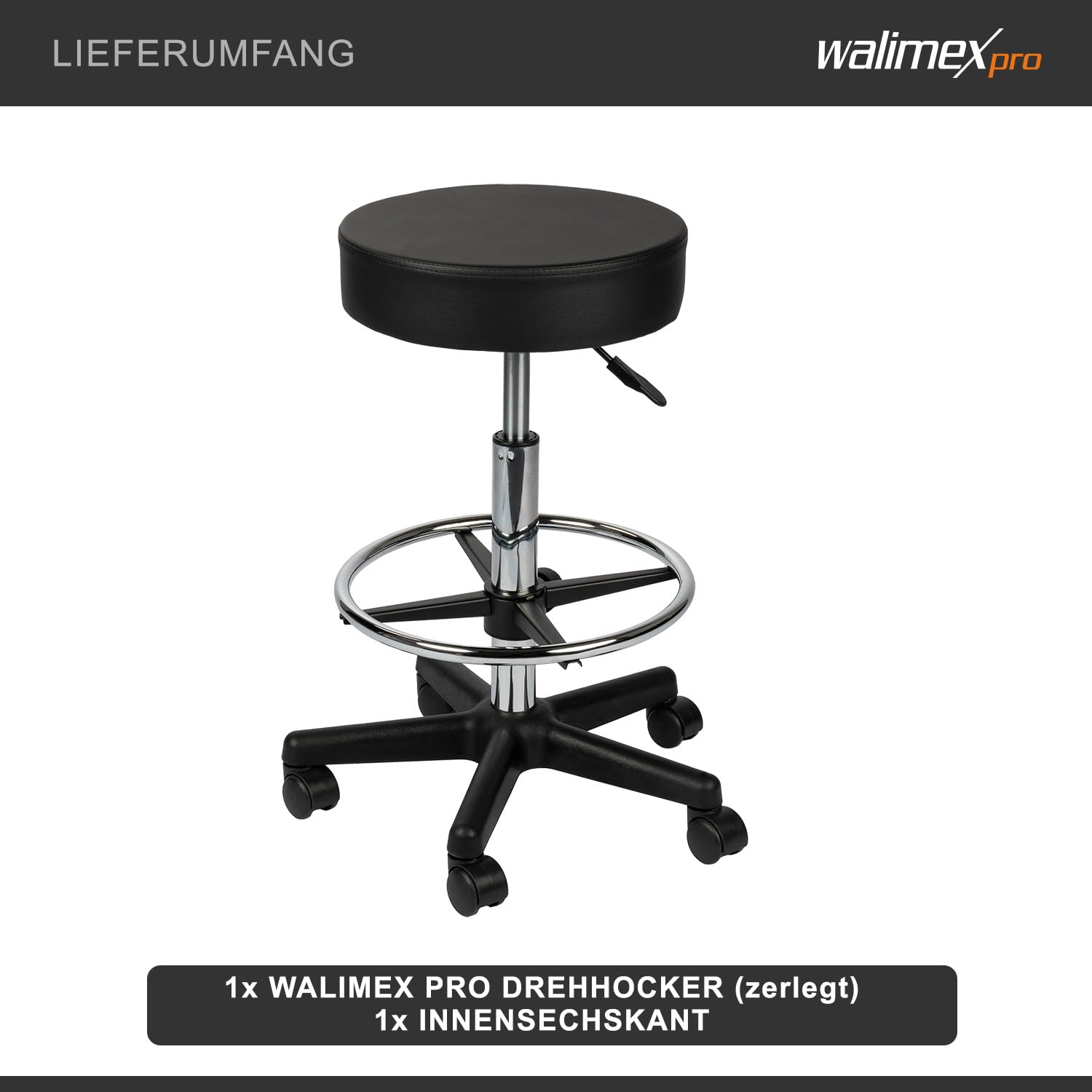 Walimex 15905 - Banco de Pose para Estudio fotográfico, Negro y Plateado