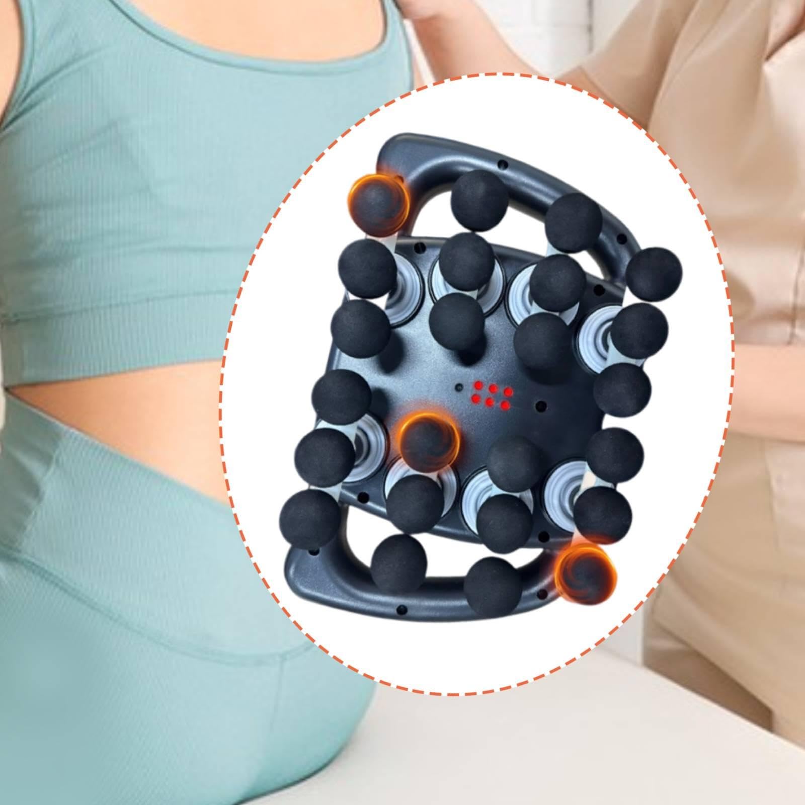 Sharplace Multifunktions-Massagegerät mit Digitalanzeige, tragbar, verstellbar, elektrisch, für Rücken-, Bein- und Nackenmassage, 24 Köpfe Schwarz