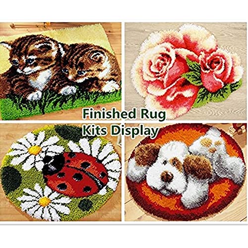 Image of Flying Eagle in Mountain Latch Hook Rug Kit for Adults DIY Carpet Cushion with Printed Canvas Crochet Yarn Craft Hook and Latch Tapestry for Home Decor Pets Warm Pads 52x38cm(2)