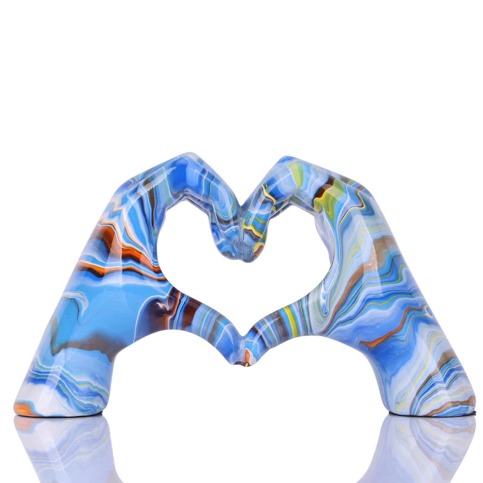 DOVDOV Colorful Love Statue - Gesture Sculpture for Home Decoration, Suitable for Wedding, Office or Living Room