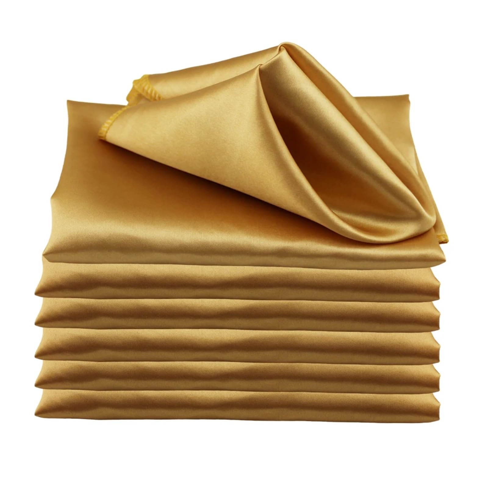 Table Napkins 30pcs 30cm Satin Square Napkins Handkerchief Table Dinner Napkin For Wedding Party Decoration Birthday Christmas Cloth(Gold)