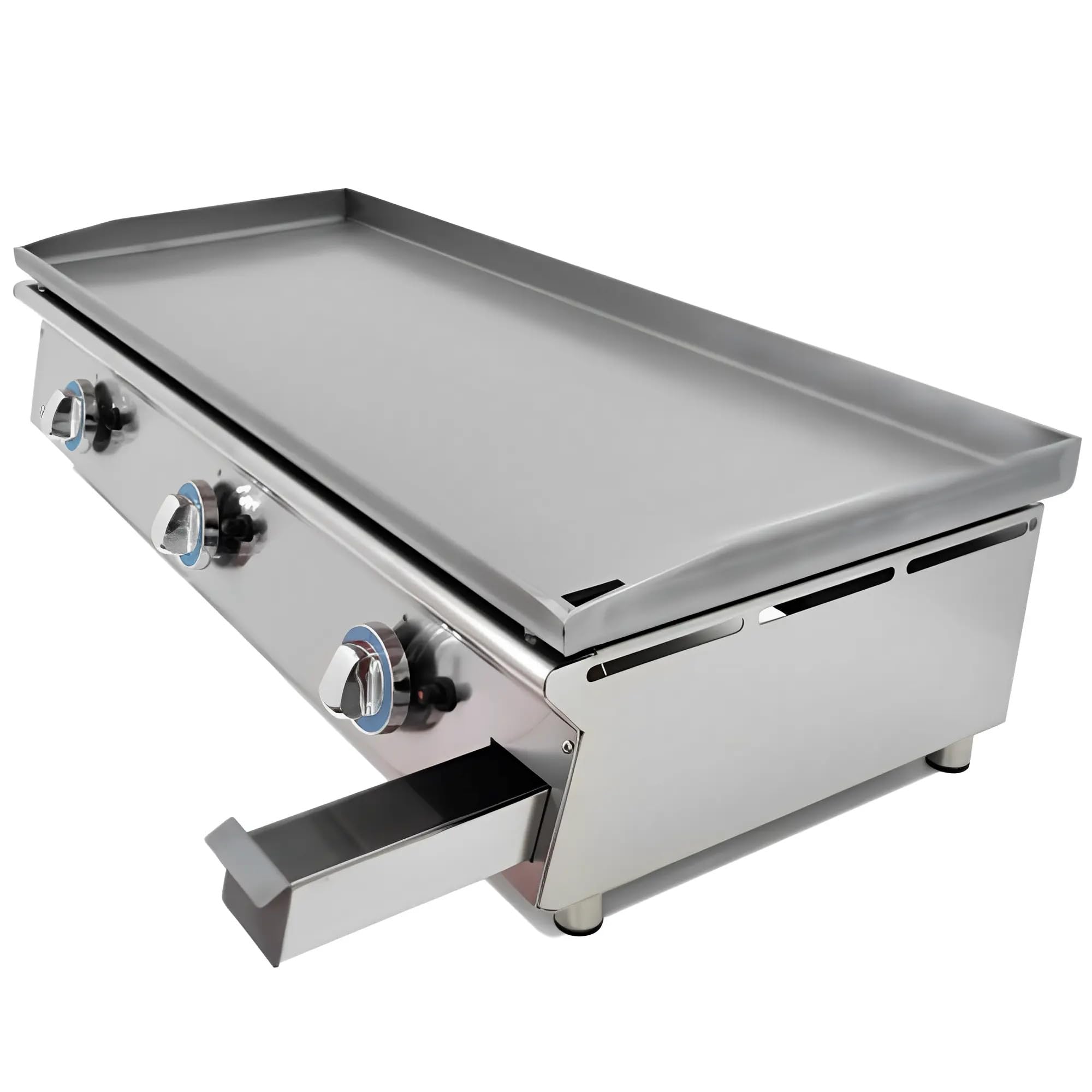 MBH – Piastra professionale a gas LUX WORLDMAI da 100 cm in acciaio laminato per la ristorazione. Fry top con struttura in acciaio inox per cucina professionale di bar e ristorante.
