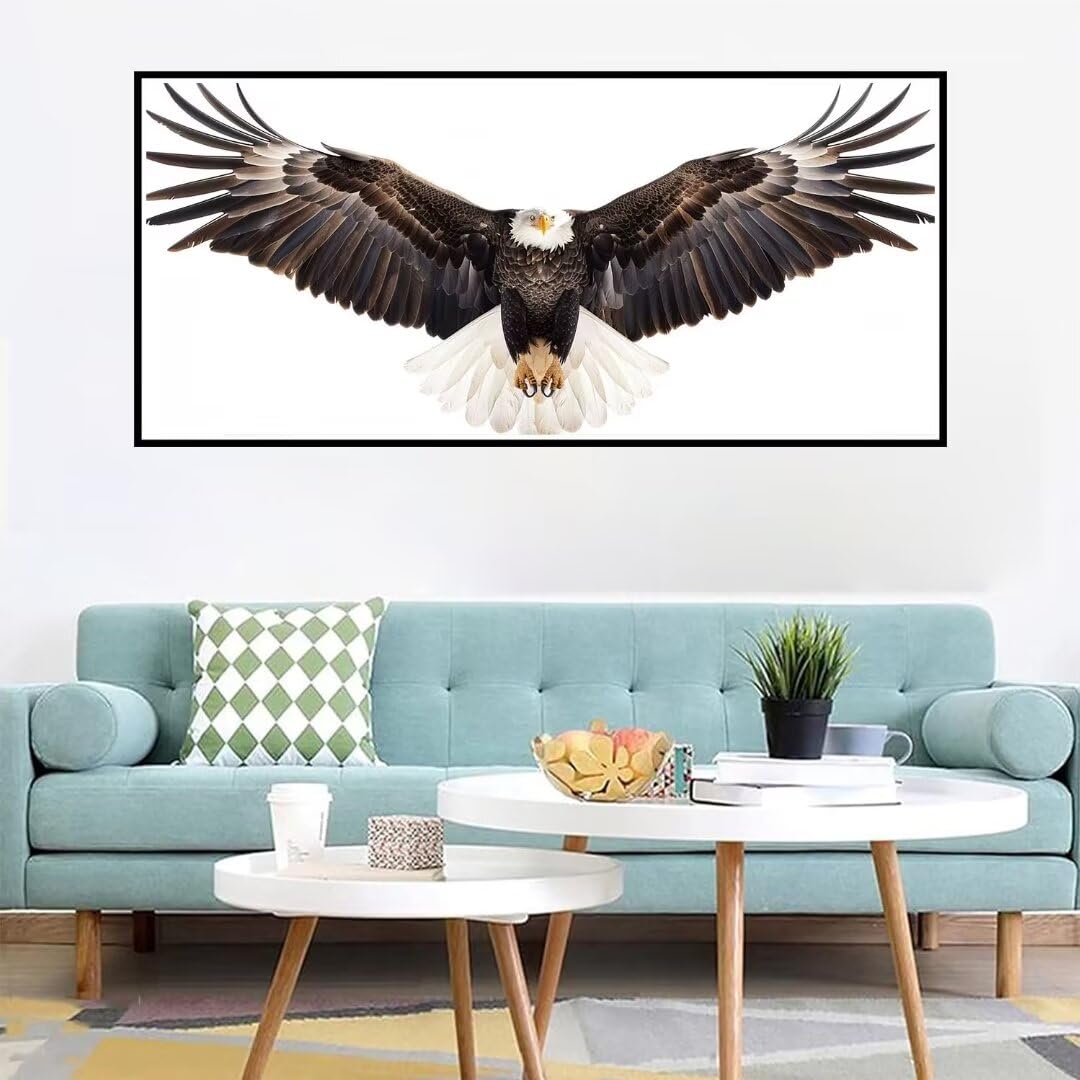 2 Pezzi aquila Pittura Diamante, 5D Diamond Painting animale, 40x90cm Diamond Painting Grandi Dimensioni, Strass Ricamo a Punto Croce Kit Diamond Painting per Decorazioni Natalizie Casa e Regalo U-2