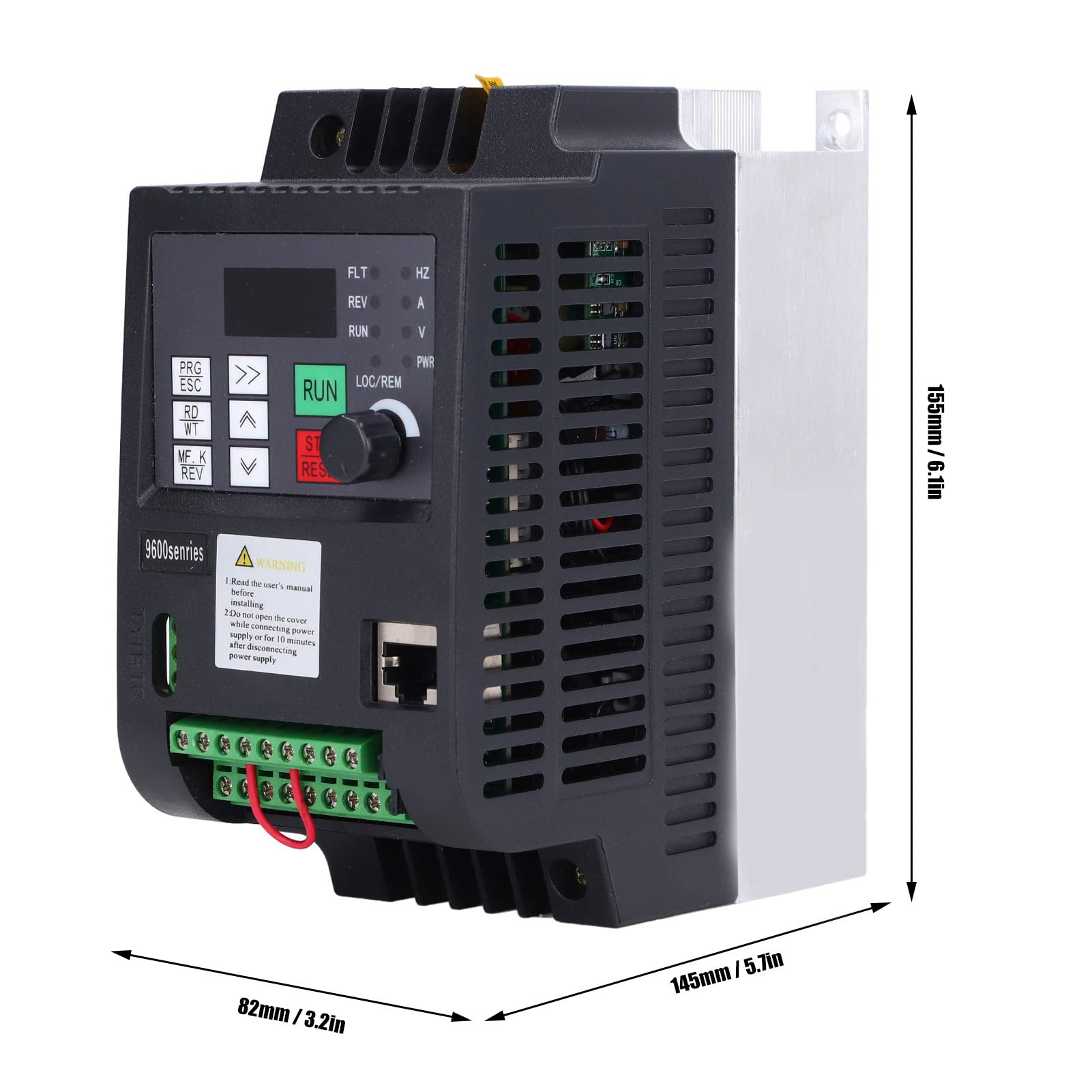 Controlador de Velocidad de 2,2 KW, Variador de Frecuencia, 9600D 1T00220D Inversor Solar Fotovoltaico de 220 V, PCB de Doble Capa, Tubo Digital Rojo