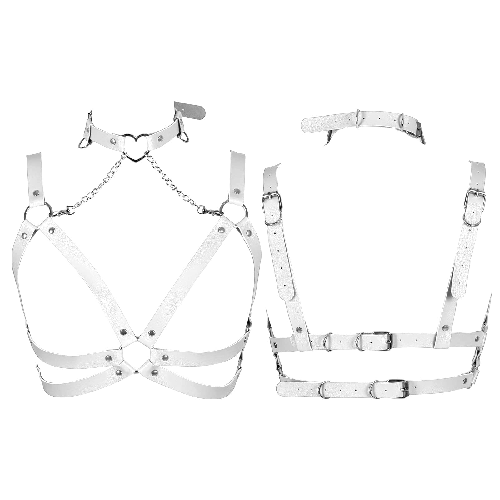 Lingerie cage Chest strap Leather Bra Body chain harness for women Punk Festival rave Dance Rock Photography Waist belt