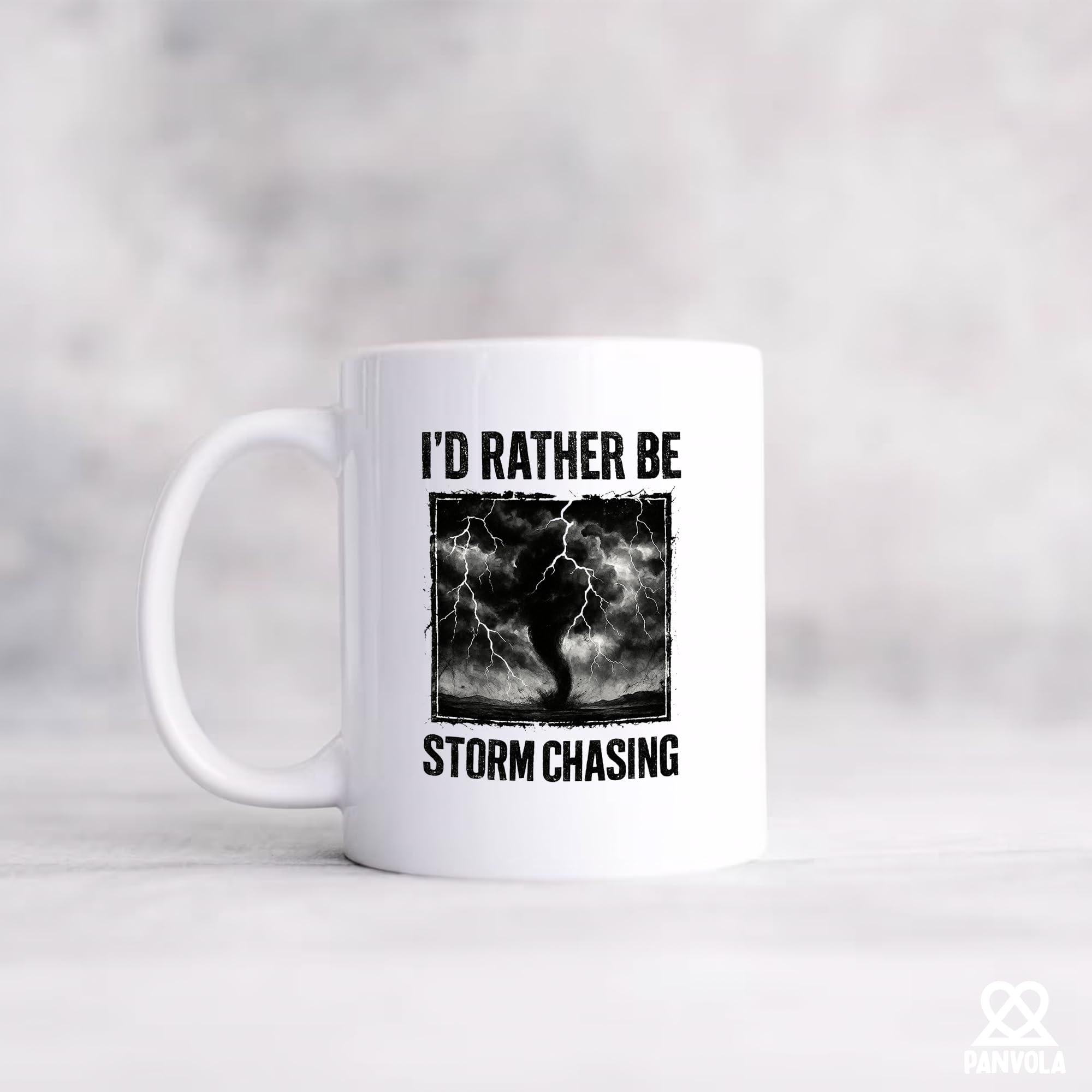 Panvola I'd Rather Be Storm Chasing Meteorologist Gifts Weatherman Weatherwoman Meteorology Weather Novelty Drinkware Ceramic Mug 11 oz White