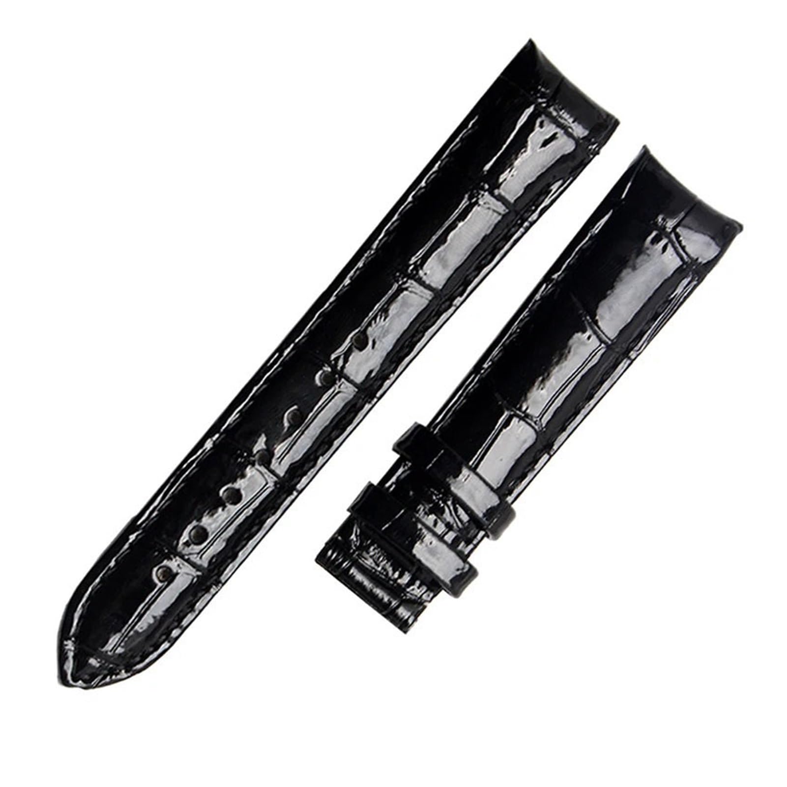Cowhide Lea/Ther Watch Strap 18 Red Balck White Folding Buckle Women's Watchband Compatible with Tissot 1853 T035 T-Classic T035210A T035207(A Black-NO BK E)
