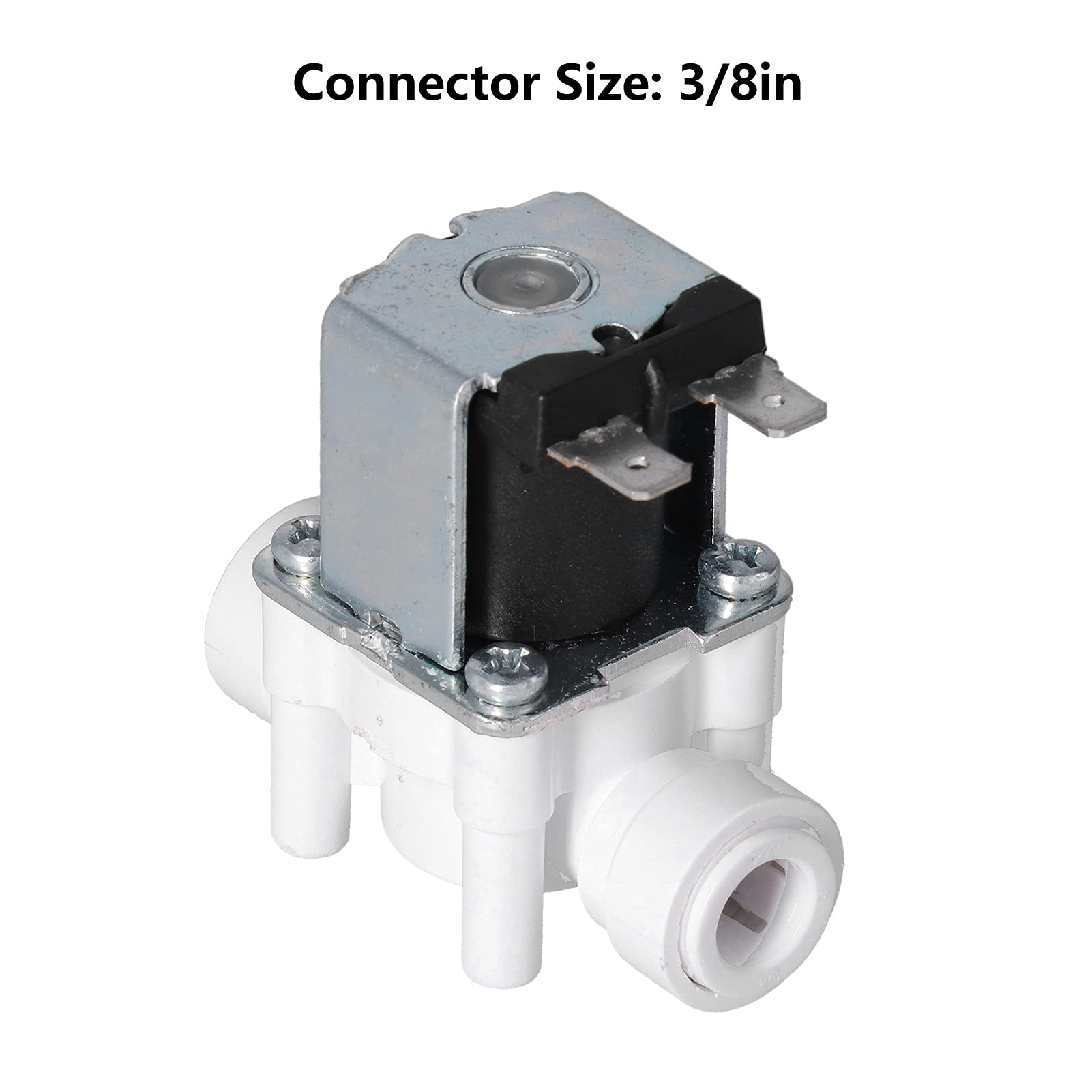 Ejoyous Elettrovalvola Elettrica in Plastica ABS Acciaio Inossidabile 3 8 Pollici Connettore Rapido Elettrovalvola Normalmente Chiusa da 0 02 a 0 8MPa per Sistemi di Irrigazione RO di Controllo