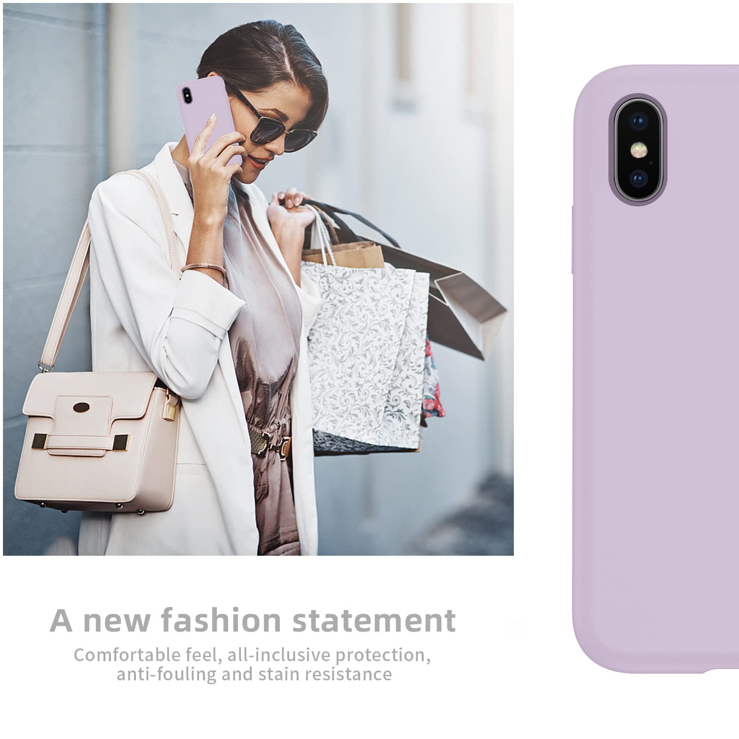 WXX Custodia in silicone per iPhone 15, sottile e sottile, con