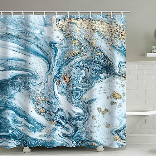 Rideau de douche marbre art déco chic et imperméable en polyester - 2