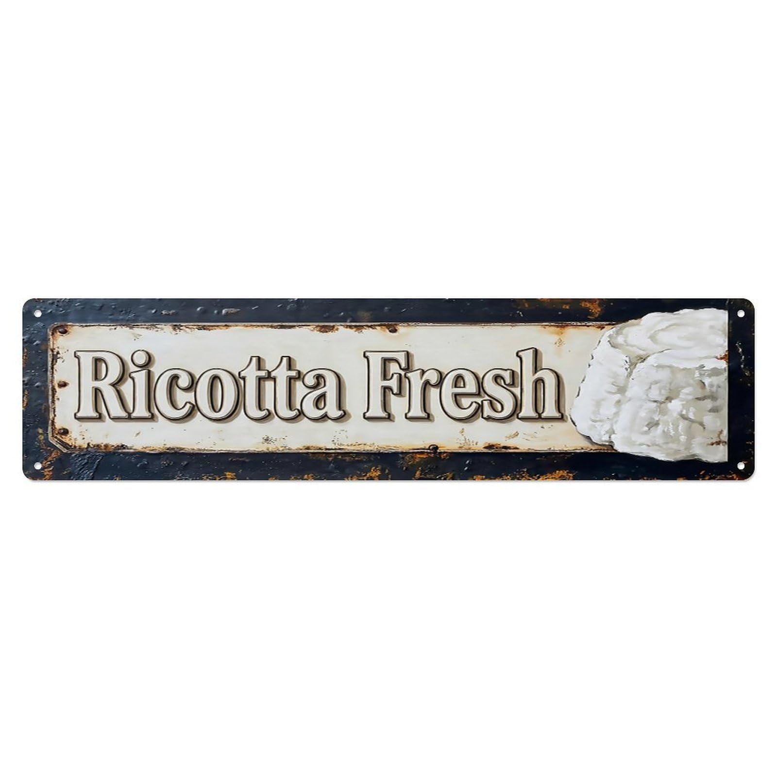 Vintage Ricotta Fresh Italian Farmhouse Metal Tin Sign