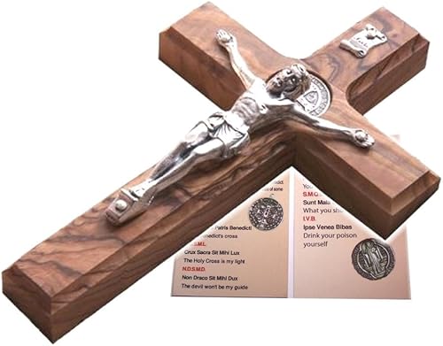 Miniatura 9 de Holy Land Market Crucifijo de mano católico con bolsa y tarjetas (4 pulgadas)