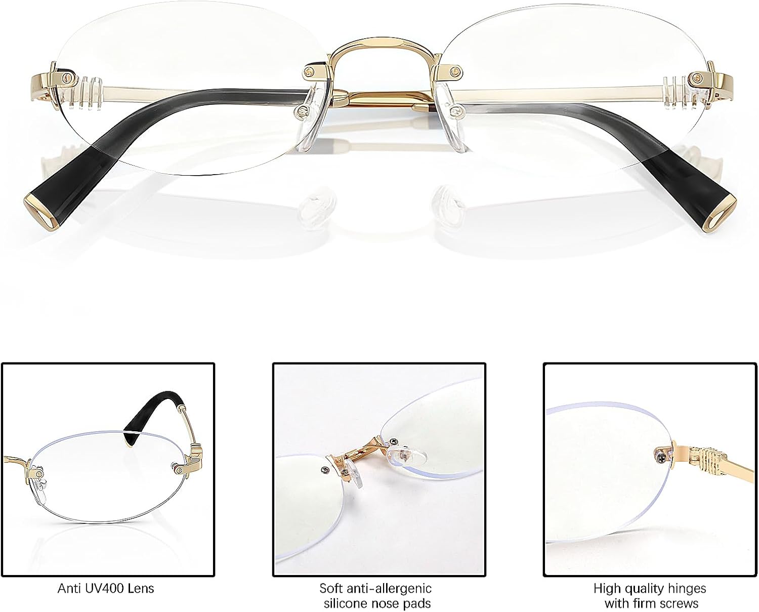 TYA Retro Small Oval Sunglasses for Women Men, 2026 Trendy Rimless Sun Glasses Fashion Narrow Shades Y2K Designer Sunnies - Image 5