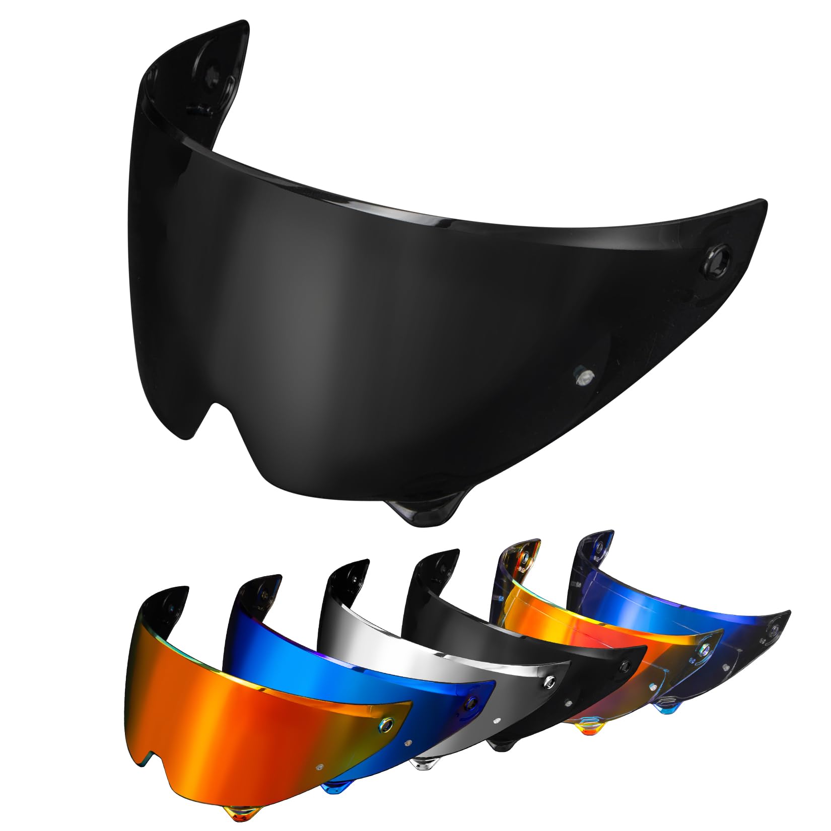 PSLER Shatterproof Motorcycle Helmet Visor for Atlas 3.0 4.0,Deep Black