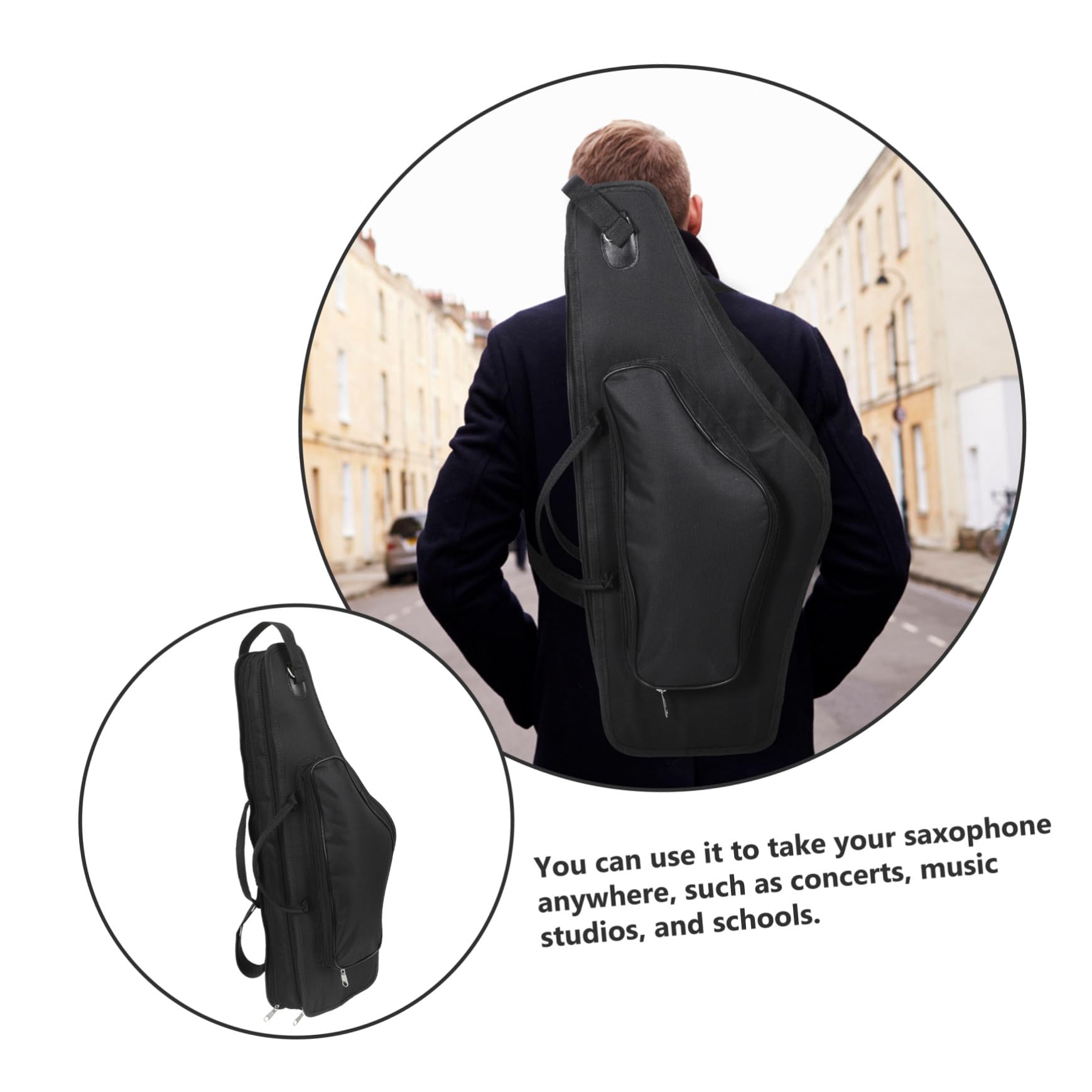 Noir Étui de Rangement, Sacoche Portable pour Saxophone Alto