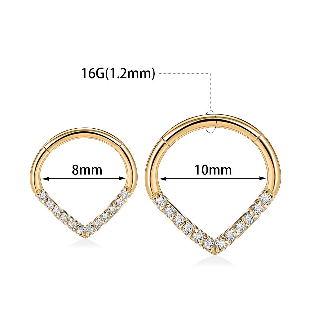 AROWRO 16G Septum & Daith Jewellery - 316L Surgical Steel Septum Rings, Daith Earrings, Nose Rings, Clicker, Rook, Helix, Lobe, Cartilage Piercing Jewellery — view 7