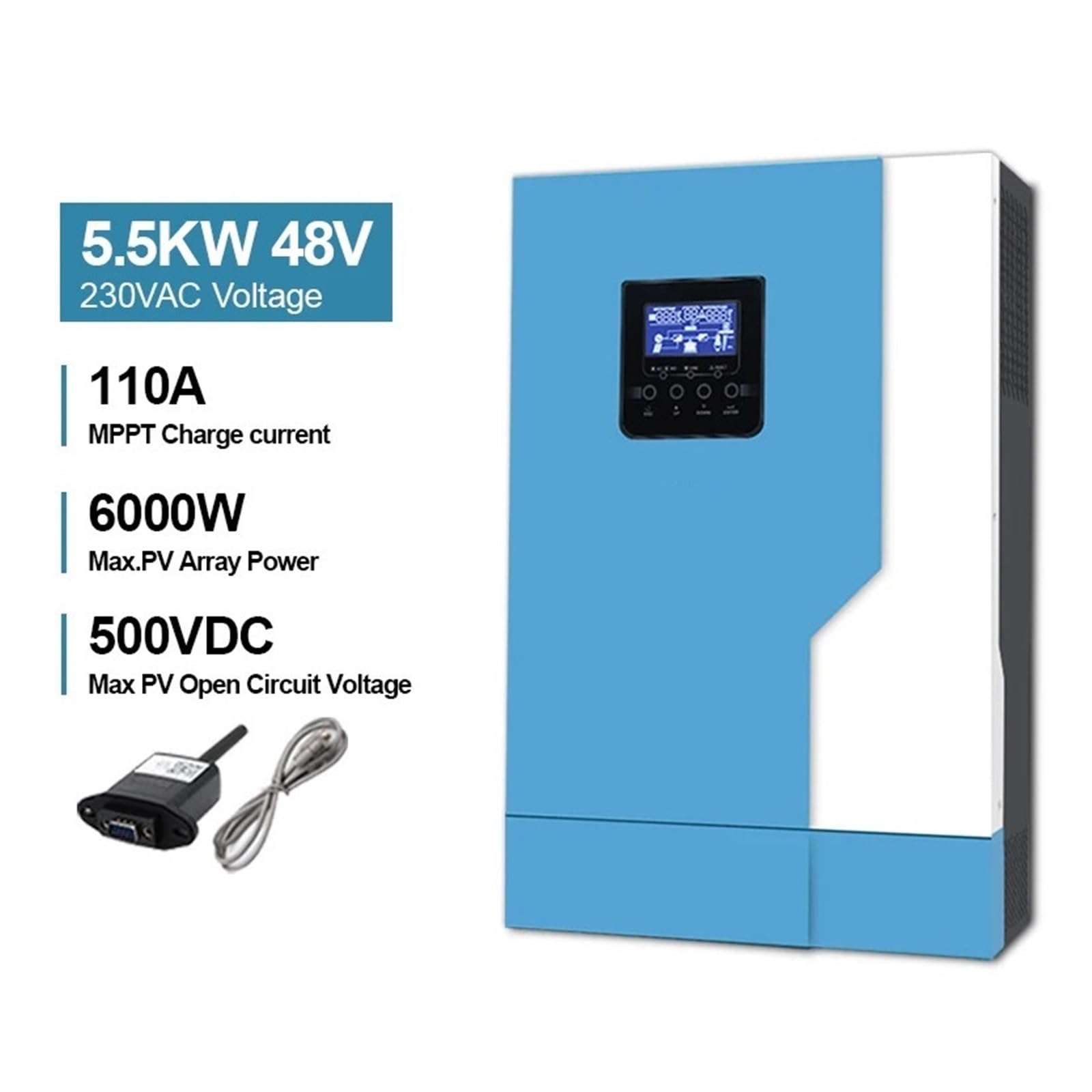 Inwerter Solarny O Mocy 5, KW, Czysty Sinus, Sterownik Ładowarki MPPT, Hybrydowy Falownik Z Wejściem PV OszczęDność KosztóW