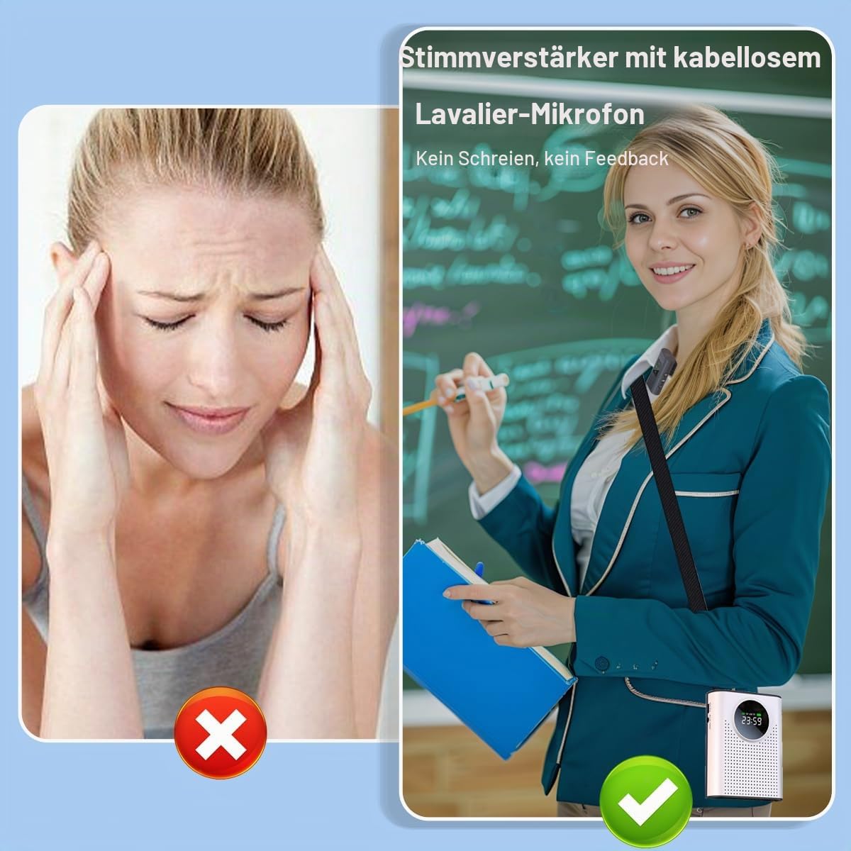 Sprachverstärker mit drahtlosem 2.4G Lavalier-Mikrofon - wiederaufladbarer Lautsprecher unterstützt Bluetooth, TF/SD-Karte - tragbarer Verstärker mit drahtlosem Mikrofon für Lehrer, Reiseleiter