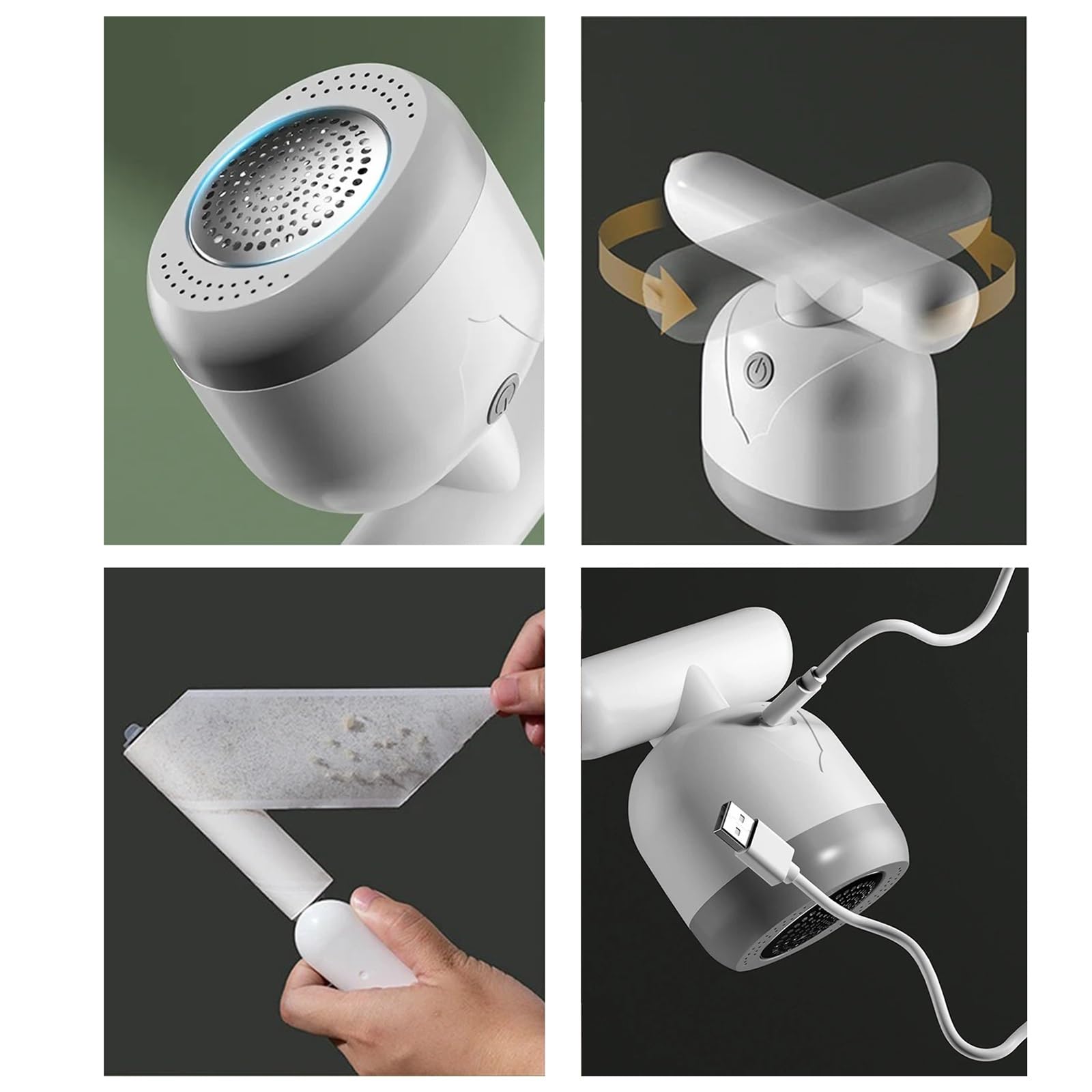 Afeitadora de tela 2 en 1, portátil, recargable, eléctrica, recortadora de pelusas de ropa, USB, bolas, suéteres, pelets, quitapelusas y removedor de pelusas (B)