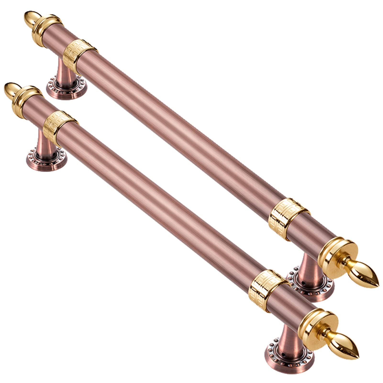 BHGFYXBS Door Pull Heavy Duty Barn Door Handle, Hotel Hall Ktv & Bar Coffee Shop Antique Push Pull Handle, Interior Exterior Round Door Pull Handle, Stainless Steel,Rose Gold-60Cm,Rose Gold-60cm/24in