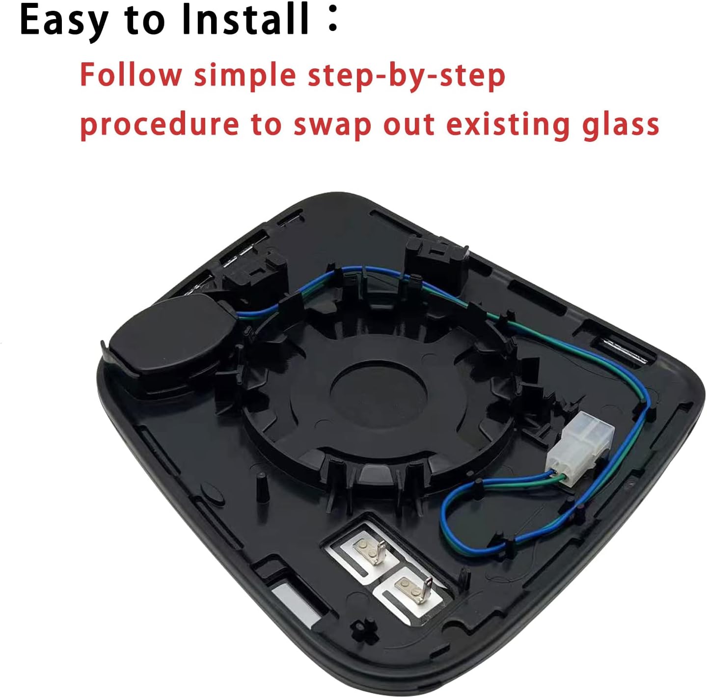 Blind Spot Detection Driver Side Mirror Replacement for DODGE Durango JEEP Grand Cherokee 2011-2021, Left Exterior Side Rearview Mirrors Glass, with Backing Plate, Power Heated