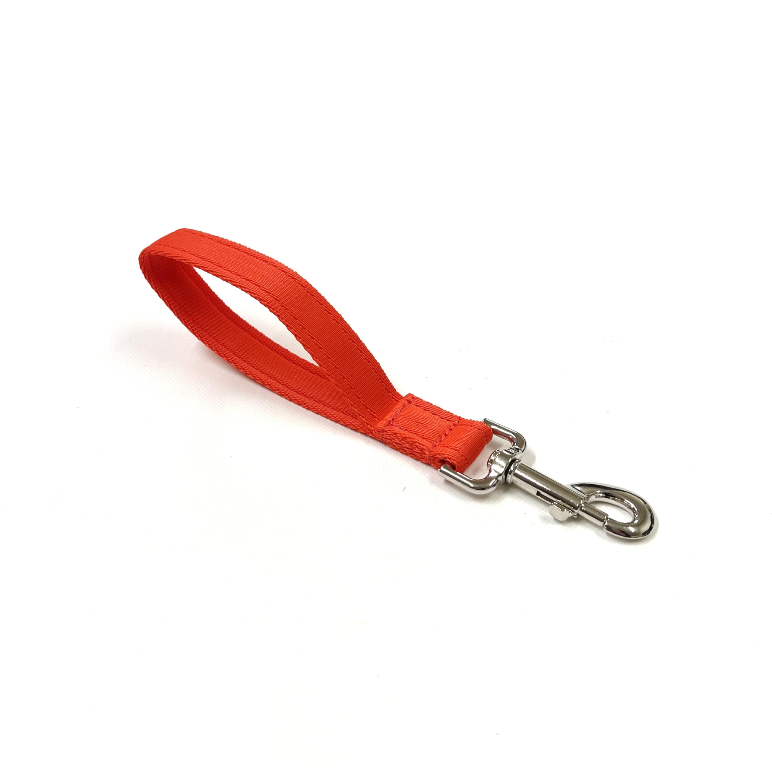 10" Short Close Control/Traffic Control Dog Lead Leash 25mm Cushion Webbing In (10" Orange)