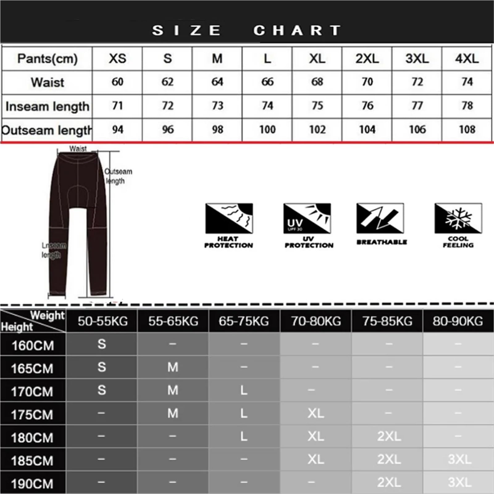Cyclisme Pantalon Polaire Pantalon de Cyclisme Homme Automne-Hiver Coupe-Vent, Pantalon Long Thermique réfléchissant, vêtement Sport for la Pratique du vélo