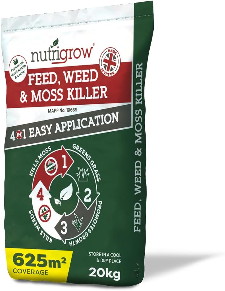 LAWN FERTILISER WEED FEED AND MOSS KILLER 20KG SACK Amazon.co.uk