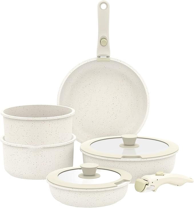 CAROTE Pots and Pans Set, Non Stick Induction Hob Pan Set, 11 Piece