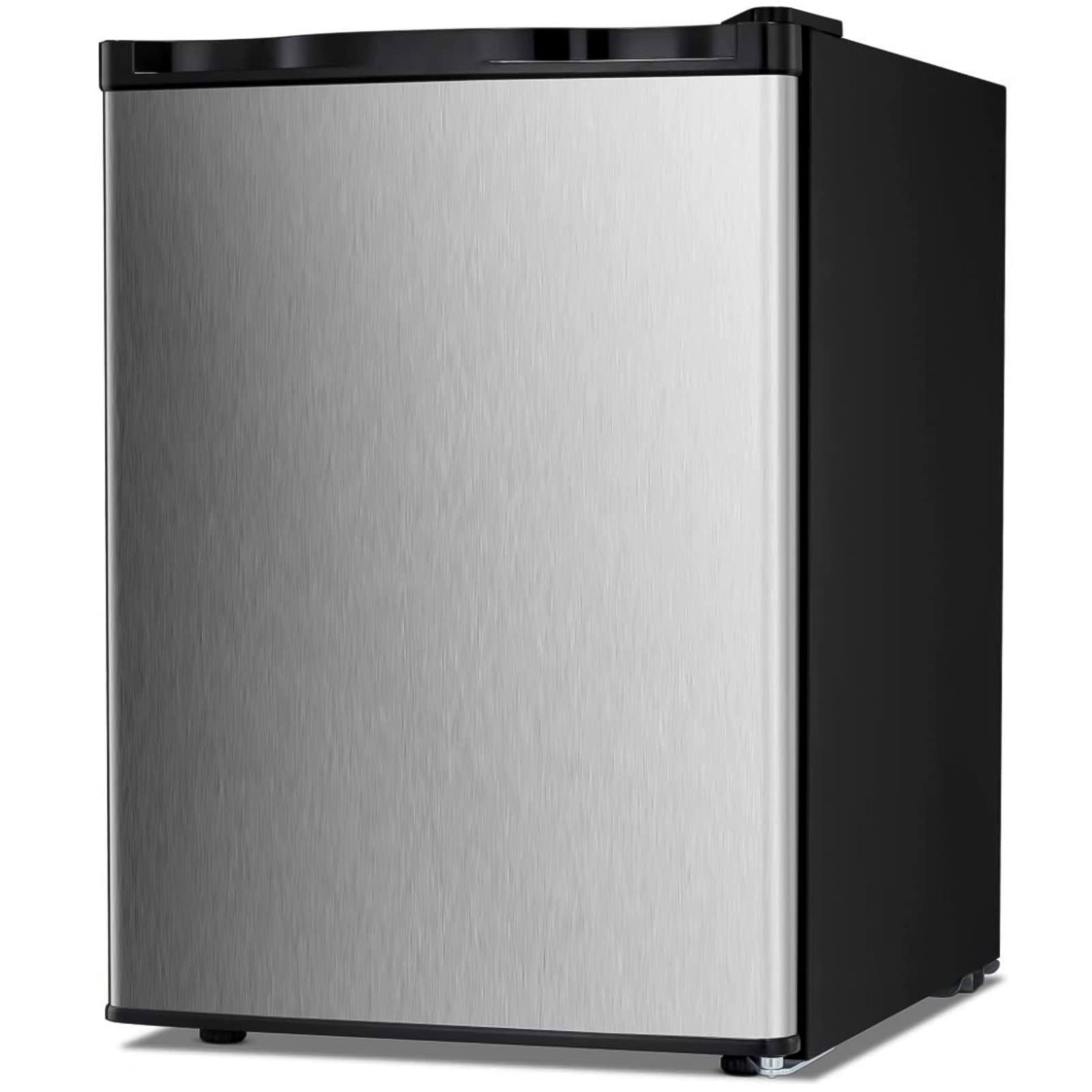 Kismile 2.1 Cu.ft Compact Upright Freezers with Reversible Single Door,Removable Shelves Mini Freezer with Adjustable Thermostat for Home/Kitchen/Office (2.1 Cu.ft, Stainless Steel)