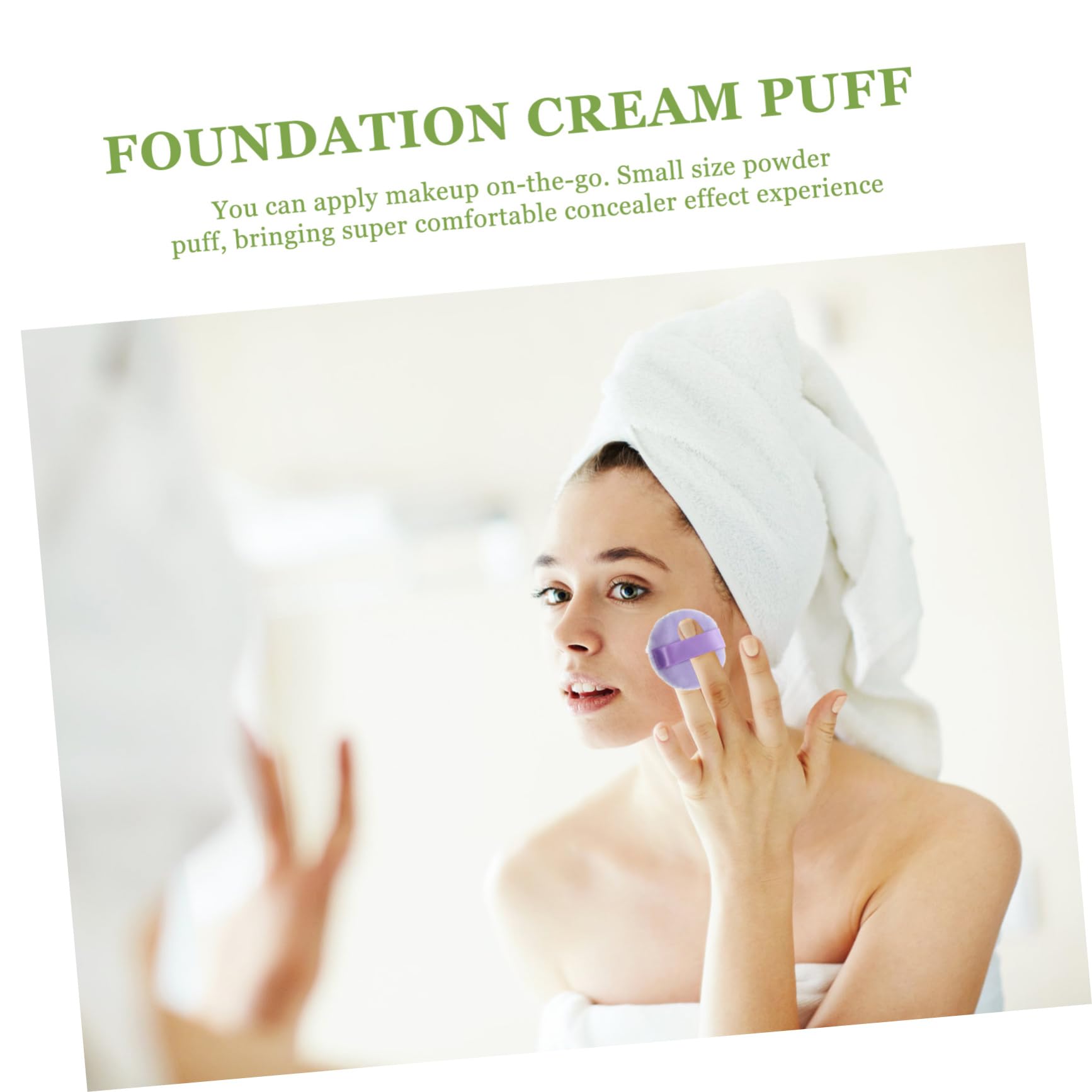 Healeved 2pcs Round Velvet Puff Makeup Puff for Face Powder Small Portable Makeup Finger Strap