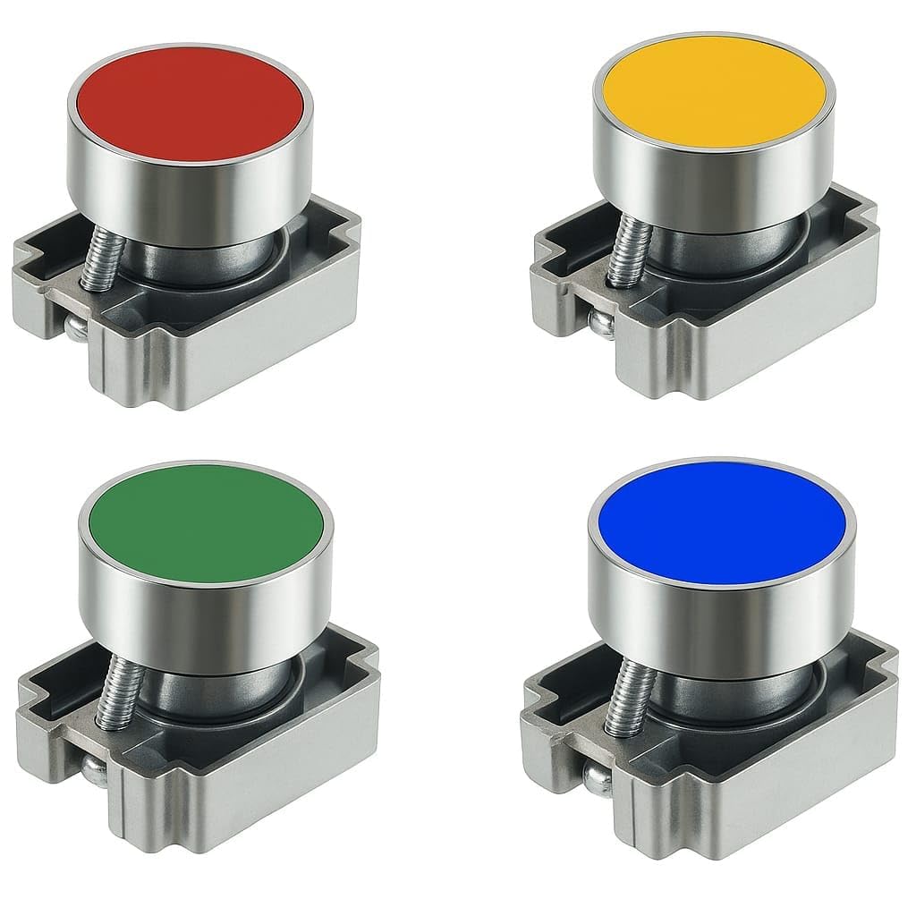 Push button switch for Electrical panel (Set of red,green,yellow Blue) metal series panel cut out dia 22.5mm-image-37