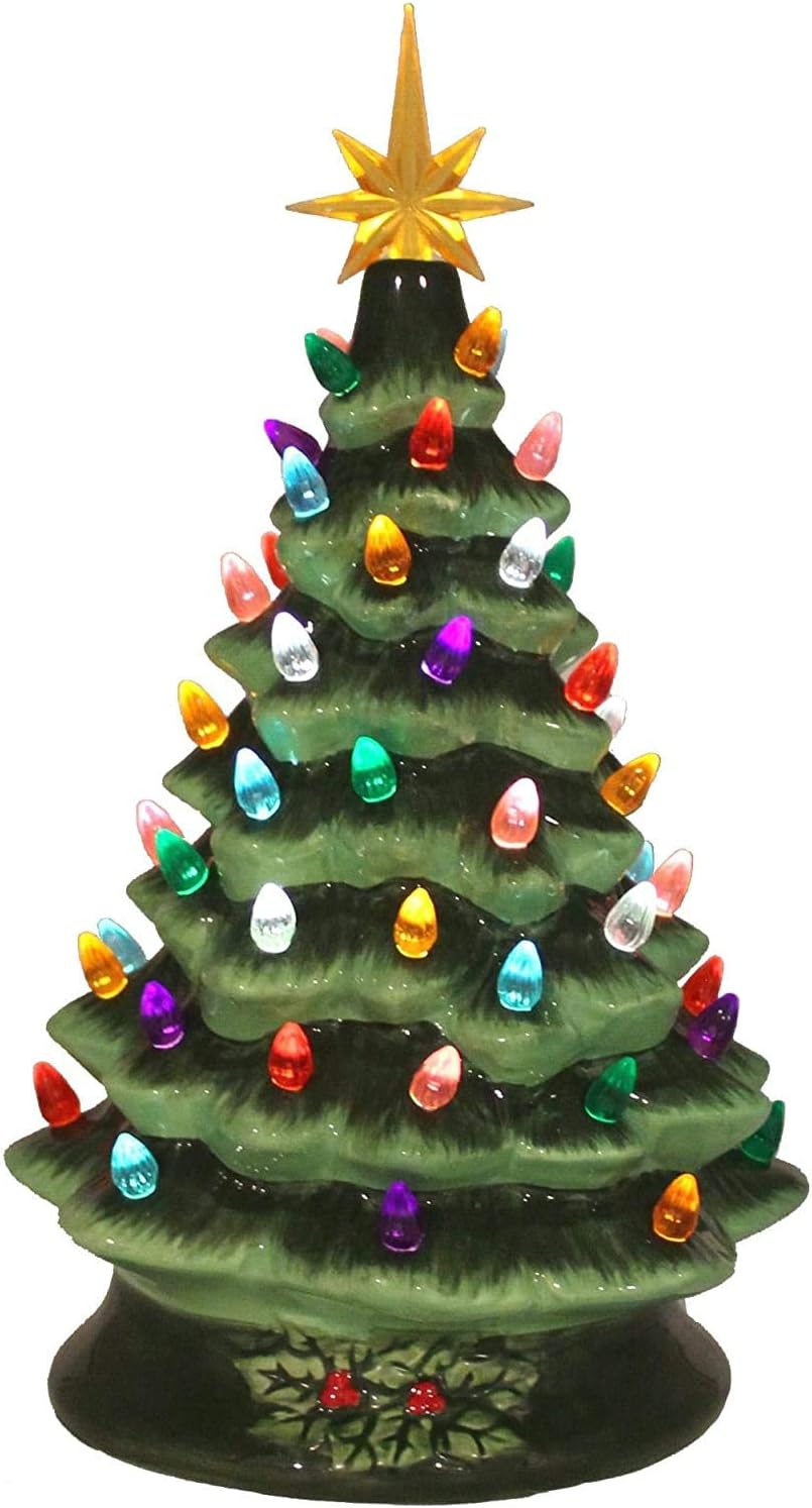 The San Francisco Music Box Company 14" Musical Ceramic Lighted Christmas Tree
