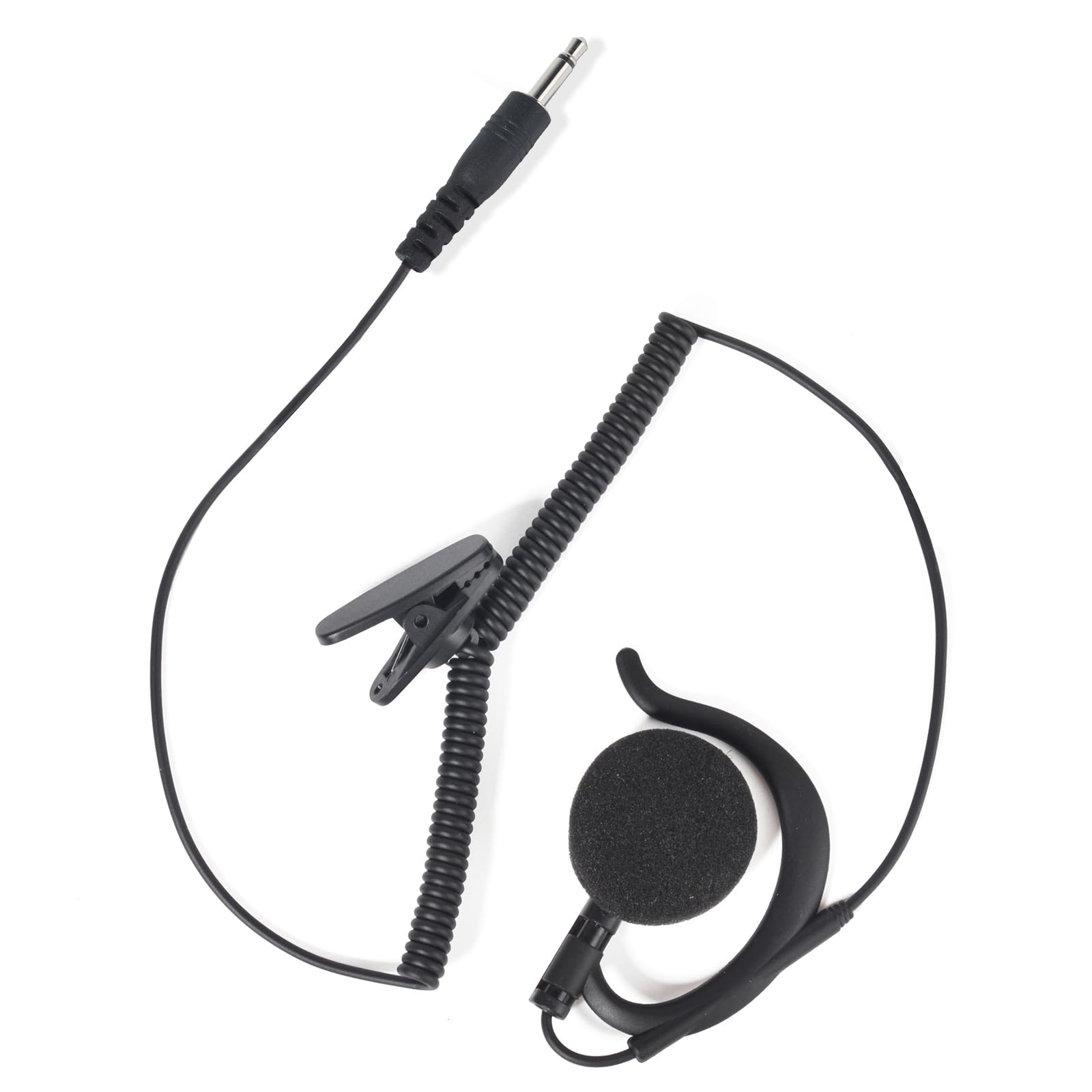 UAYESOK Auricolare radio leggero a 1 pin da 3,5 mm, solo per ascolto, design on-ear, cuffia tattica per forze dell'ordine per walkie-talkie Kenwood Motorola con microfono altoparlante