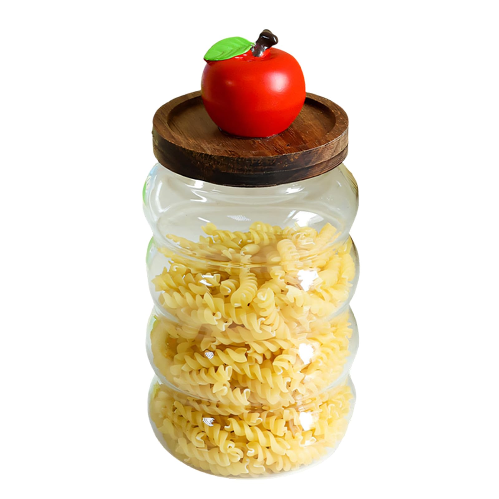 Msioytog Glass Canister with Tight Seal to Store Coffee and Seasoning Safely Wood Lid Glass Jar