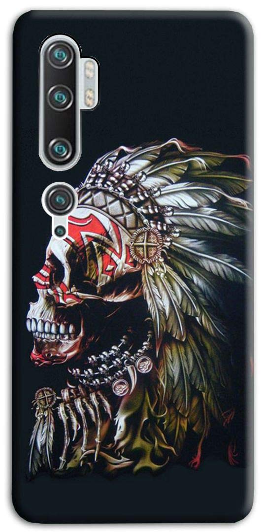 Mixroom - Cover Custodia Back case In TPU Silicone Morbido Per iPhone 14 PRO Max Fantasia Teschio Indiano Con Piume M748