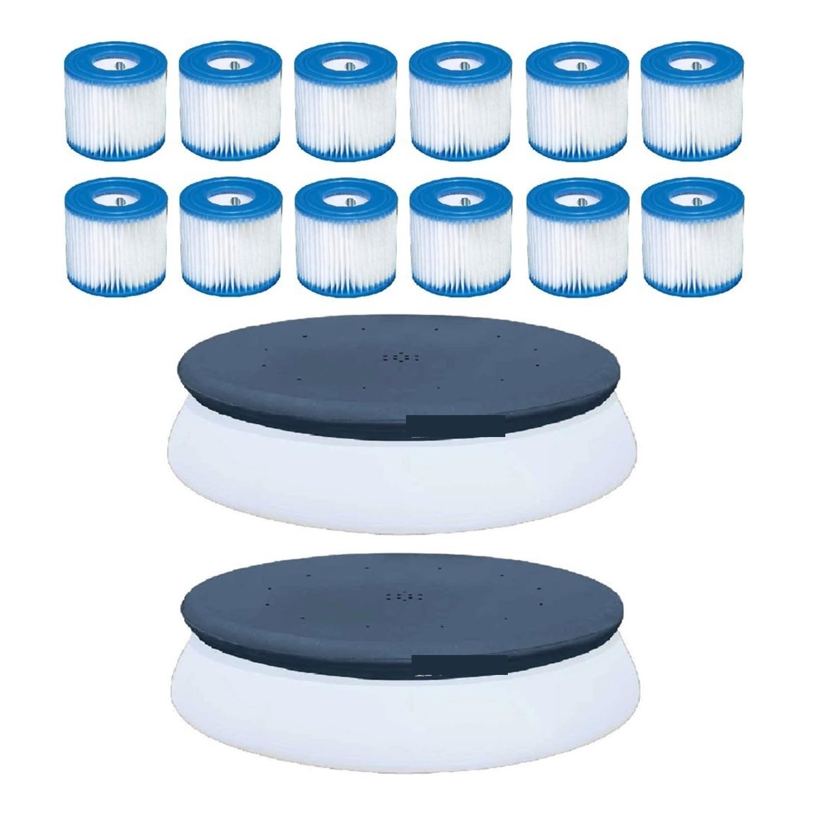 Filtros Piscina, Cartucho de Filtro for Piscinas, (Paquete de 12) con Cubierta de Piscina de 10` (Paquete de 2)
