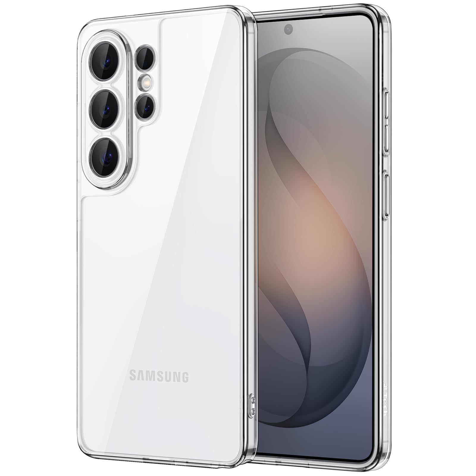 JETech Cover per Samsung Galaxy S26 Ultra, Protezione Completa dell'Obiettivo della Fotocamera, Anti Ingiallimento Paraurti Custodia con Antiurto, Retro in PC Rigido Antigraffio (Trasparente)