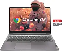 Lenovo Chromebook FHD de 15,6 polegadas, laptop IdeaPad 3i, Intel Celeron N4500, 4 GB de RAM, 128 GB de armazenamento (64 GB eMMC + memória flash 5ave 64 GB), webcam, HDMI, Bluetooth, Chrome OS, cinza