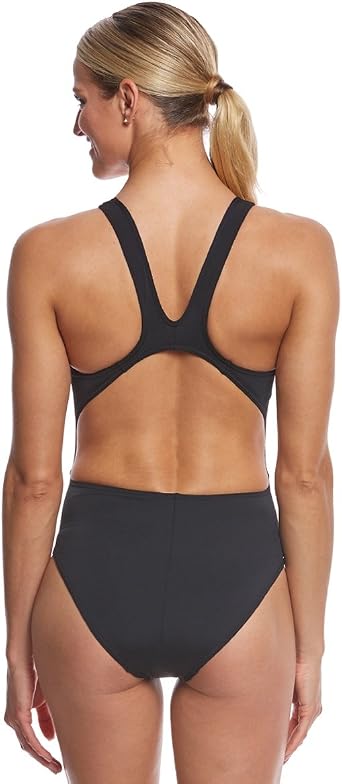 Michael Phelps Solid Mid Back Swimsuit Black